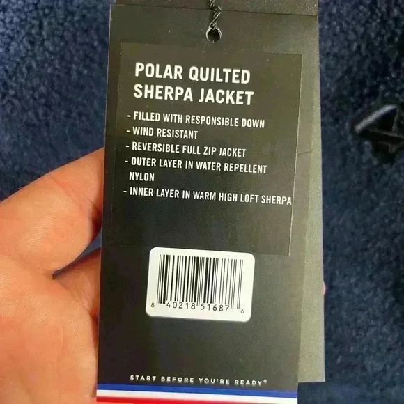 FourLaps Polar Quilted Sherpa Jacket Womens S Reversible Navy Cornflower heavy - Picture 6 of 7